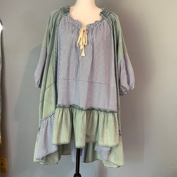 Free People Tops - Free People Top Tunic Dress Size XS Denim Mixed Media Just Like New Over…
